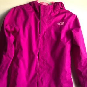 North Face girls pink rain jacket